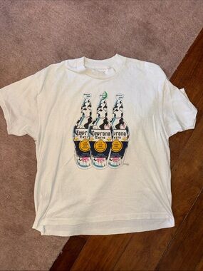 Vintage Cowrona Extra Graphic White Crewneck T-Shirt